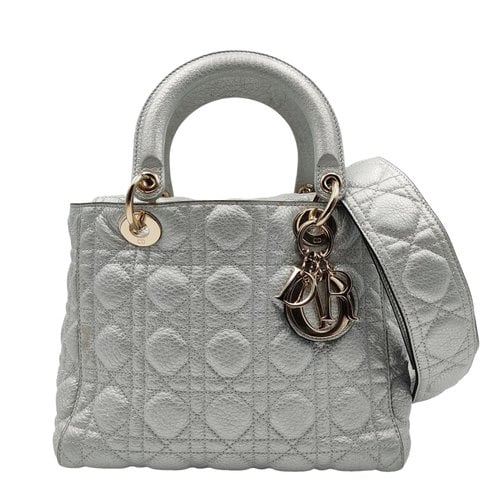 Pre-owned Dior Leather Crossbody Bag In Silver