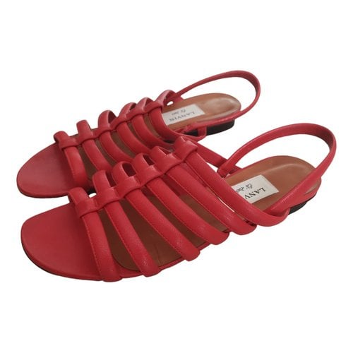 Pre-owned Lanvin Leather Sandal In Red