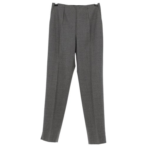 Pre-owned Paule Ka Wool Straight Pants In Grey