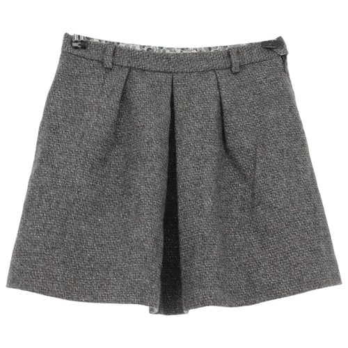 Pre-owned Bonpoint Wool Mini Skirt In Grey