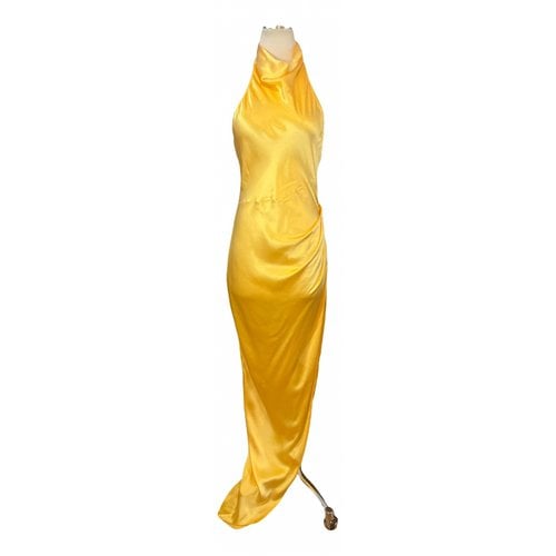 Pre-owned Amanda Uprichard Silk Maxi Dress In Yellow