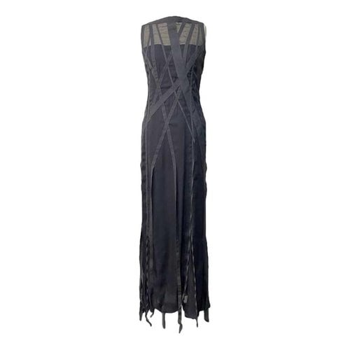 Pre-owned Chanel Silk Maxi Dress In Grey