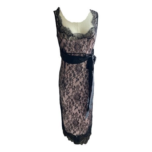 Pre-owned D&g Lace Mid-length Dress In Black