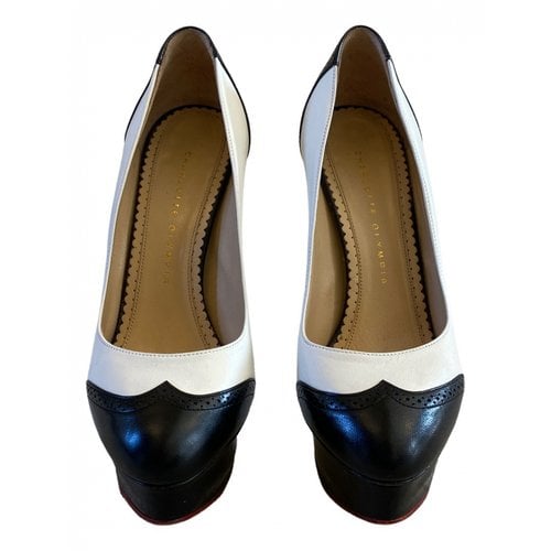 Pre-owned Charlotte Olympia Leather Heels In White