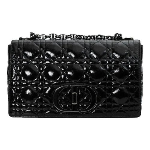 Pre-owned Dior Caro Leather Handbag In Black