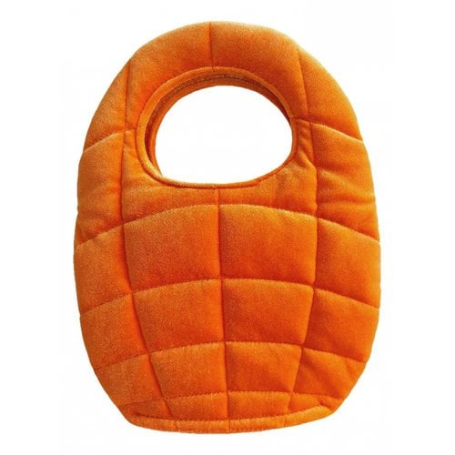 Pre-owned Reike Nen Velvet Handbag In Orange
