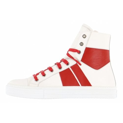 Pre-owned Amiri Leather High Trainers In White
