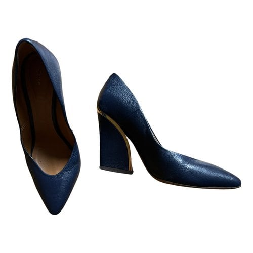 Pre-owned Chloé Leather Heels In Blue