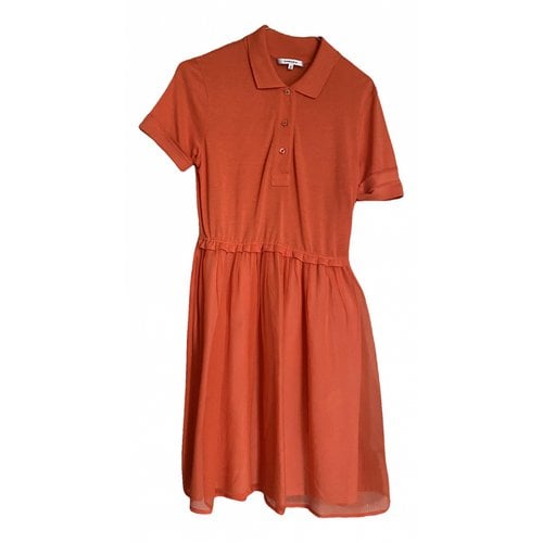 Pre-owned Carven Silk Mid-length Dress In Orange