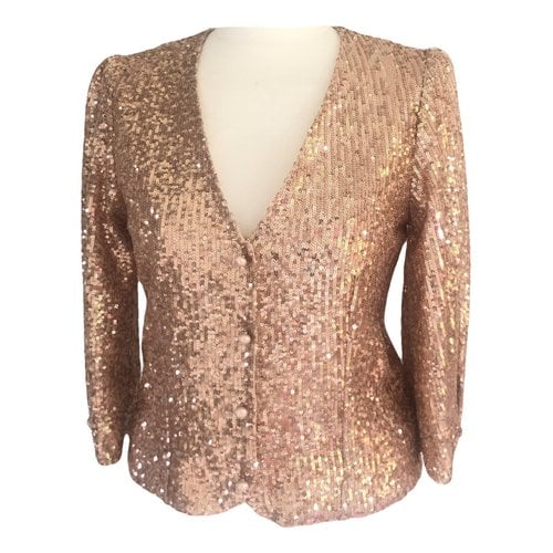 Pre-owned Maje Glitter Blouse In Gold