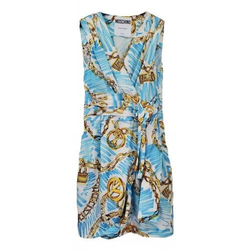 Pre-owned Moschino Silk Mid-length Dress In Blue