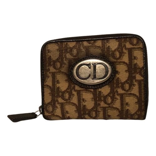Pre-owned Dior Cloth Wallet In Beige