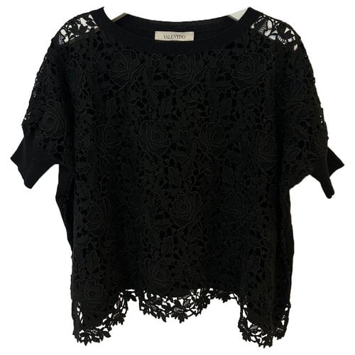 Pre-owned Valentino Lace T-shirt In Black