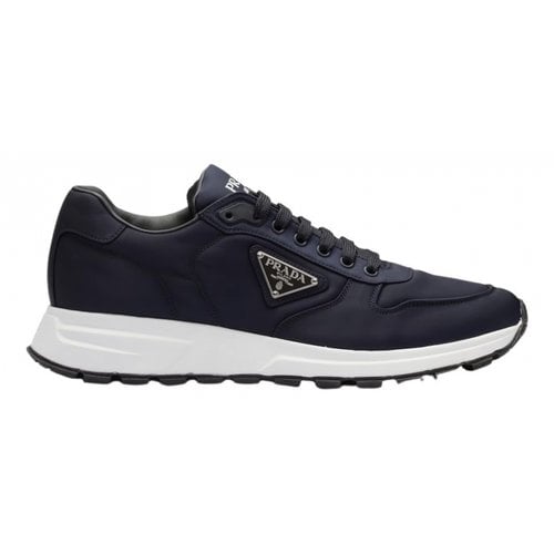 Pre-owned Prada Low Trainers In Navy