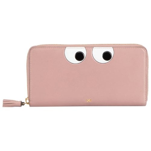Pre-owned Anya Hindmarch Leather Wallet In Pink