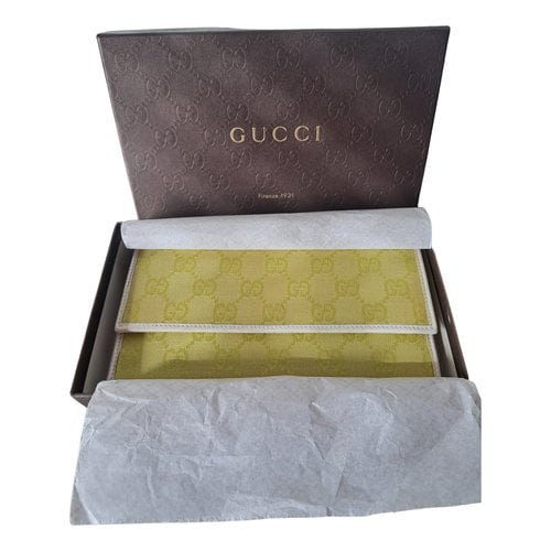 Pre-owned Gucci Cloth Wallet In Yellow