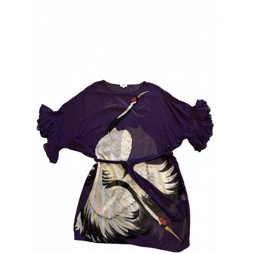 Pre-owned Miu Miu Silk Mini Dress In Purple