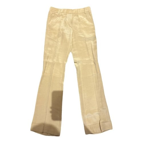 Pre-owned Philipp Plein Silk Trousers In Gold