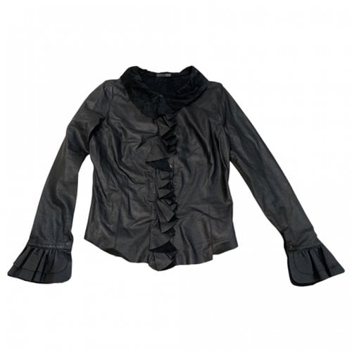 Pre-owned Barbara Bui Leather Shirt In Black