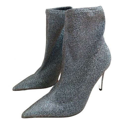 Pre-owned Sergio Rossi Glitter Ankle Boots In Metallic