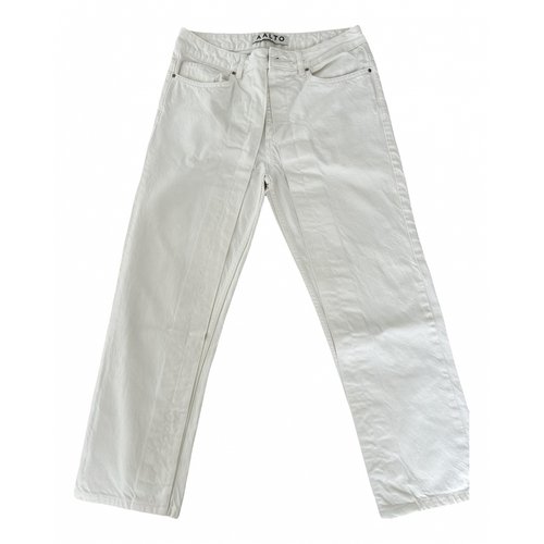 Pre-owned Aalto Straight Pants In White