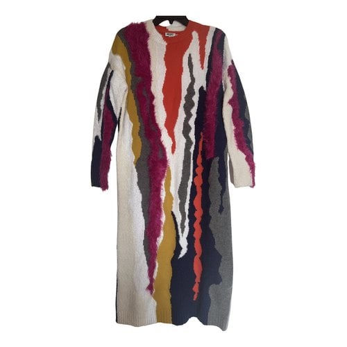 Pre-owned Kenzo Wool Maxi Dress In Multicolour