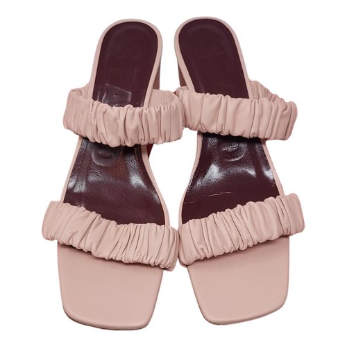 Pre-owned Staud Leather Sandal In Pink