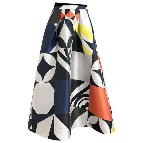 Pre-owned Msgm Silk Maxi Skirt In Multicolour