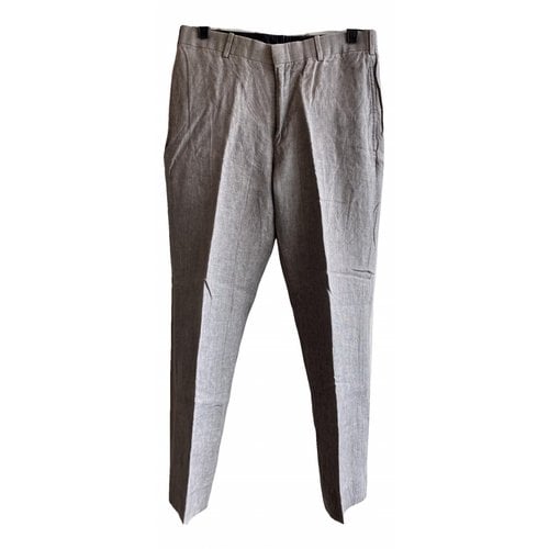 Pre-owned Rag & Bone Linen Trousers In Grey