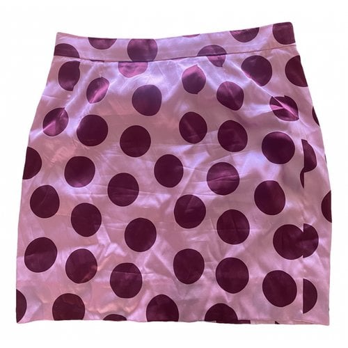 Pre-owned Dolce & Gabbana Silk Mini Skirt In Pink