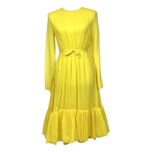 Pre-owned Giambattista Valli Silk Mid-length Dress In Yellow