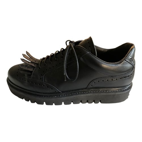 Pre-owned John Galliano Leather Lace Ups In Black