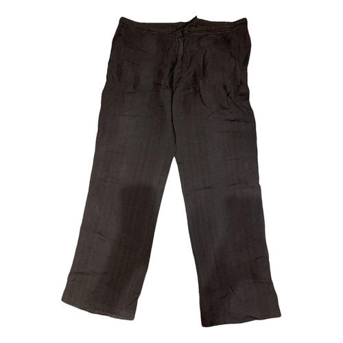 Pre-owned Zegna Linen Trousers In Anthracite