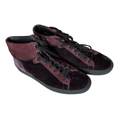 Pre-owned Allsaints High Trainers In Burgundy