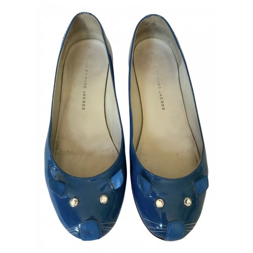 Pre-owned Marc By Marc Jacobs Patent Leather Ballet Flats In Blue