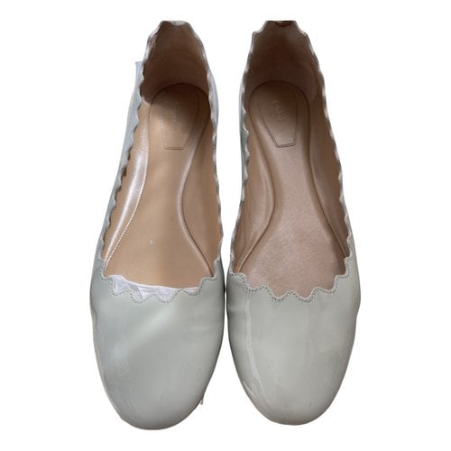 Pre-owned Chloé Patent Leather Ballet Flats In Green