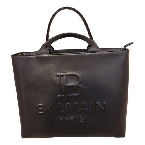 Pre-owned Balmain Leather Tote In Black
