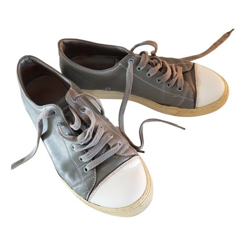 Pre-owned Marc Jacobs Leather Low Trainers In Grey