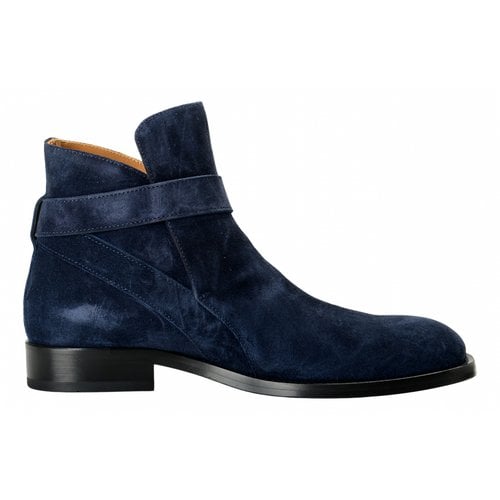 Pre-owned Versace Boots In Navy