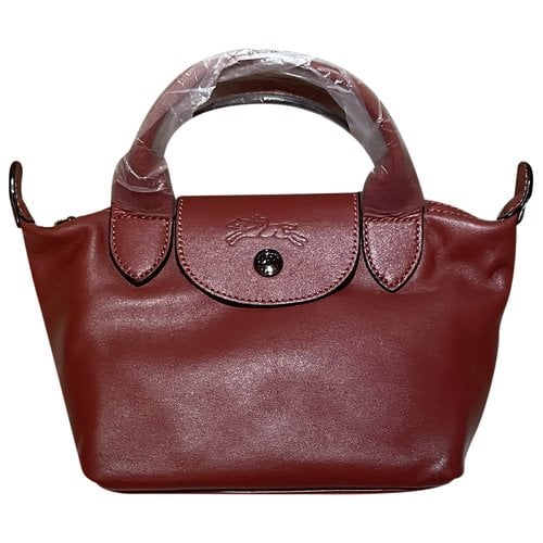 Pre-owned Longchamp Heritage Leather Handbag In Burgundy