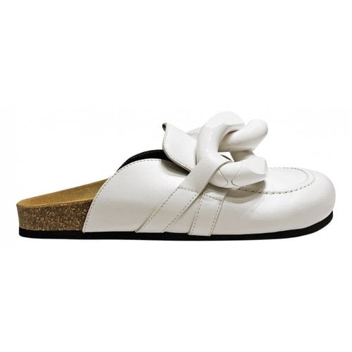 Pre-owned Jw Anderson Leather Mules & Clogs In White