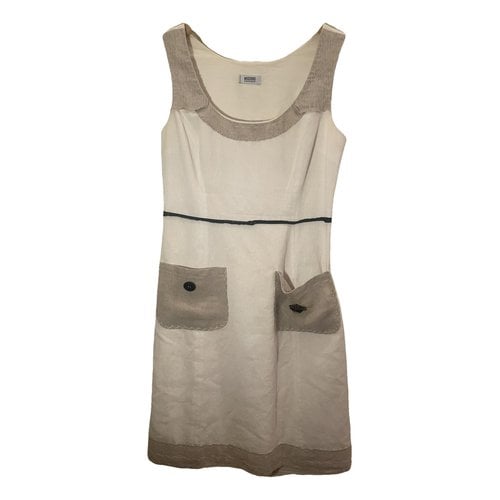 Pre-owned Moschino Cheap And Chic Linen Mid-length Dress In Beige