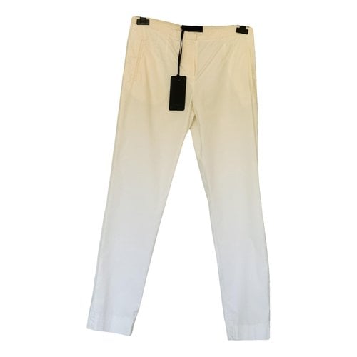 Pre-owned Les Copains Trousers In White