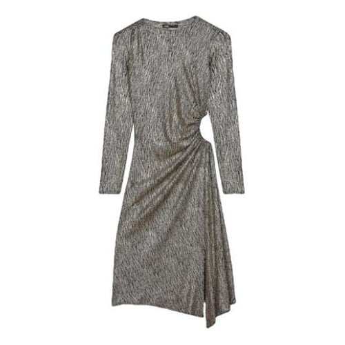 Pre-owned Maje Spring Summer 2021 Mid-length Dress In Metallic