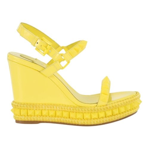 Pre-owned Christian Louboutin Patent Leather Sandal In Yellow