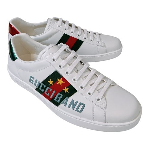 Pre-owned Gucci Ace Leather Low Trainers In Multicolour