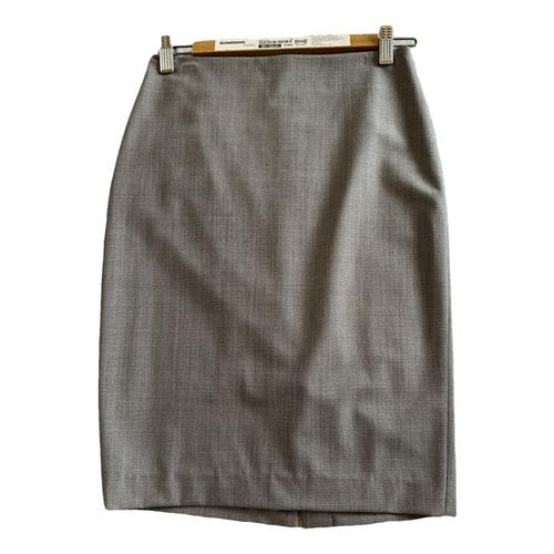 Pre-owned Theory Wool Skirt Suit In Grey