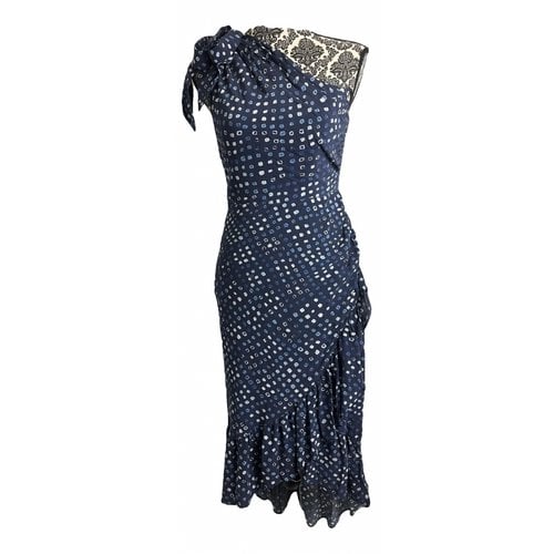Pre-owned Ulla Johnson Silk Mid-length Dress In Blue
