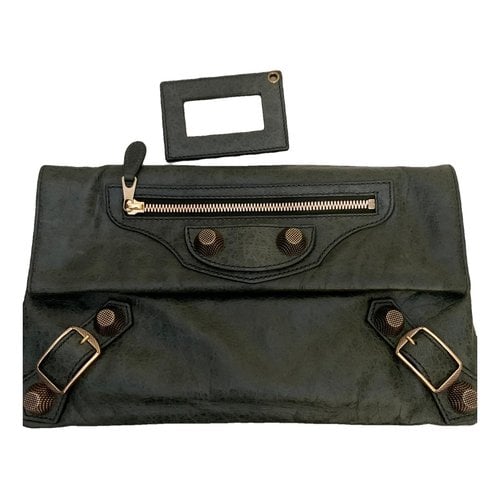 Pre-owned Balenciaga Envelop Leather Handbag In Grey