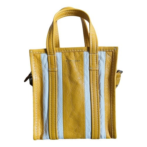 Pre-owned Balenciaga Bazar Bag Leather Tote In Yellow